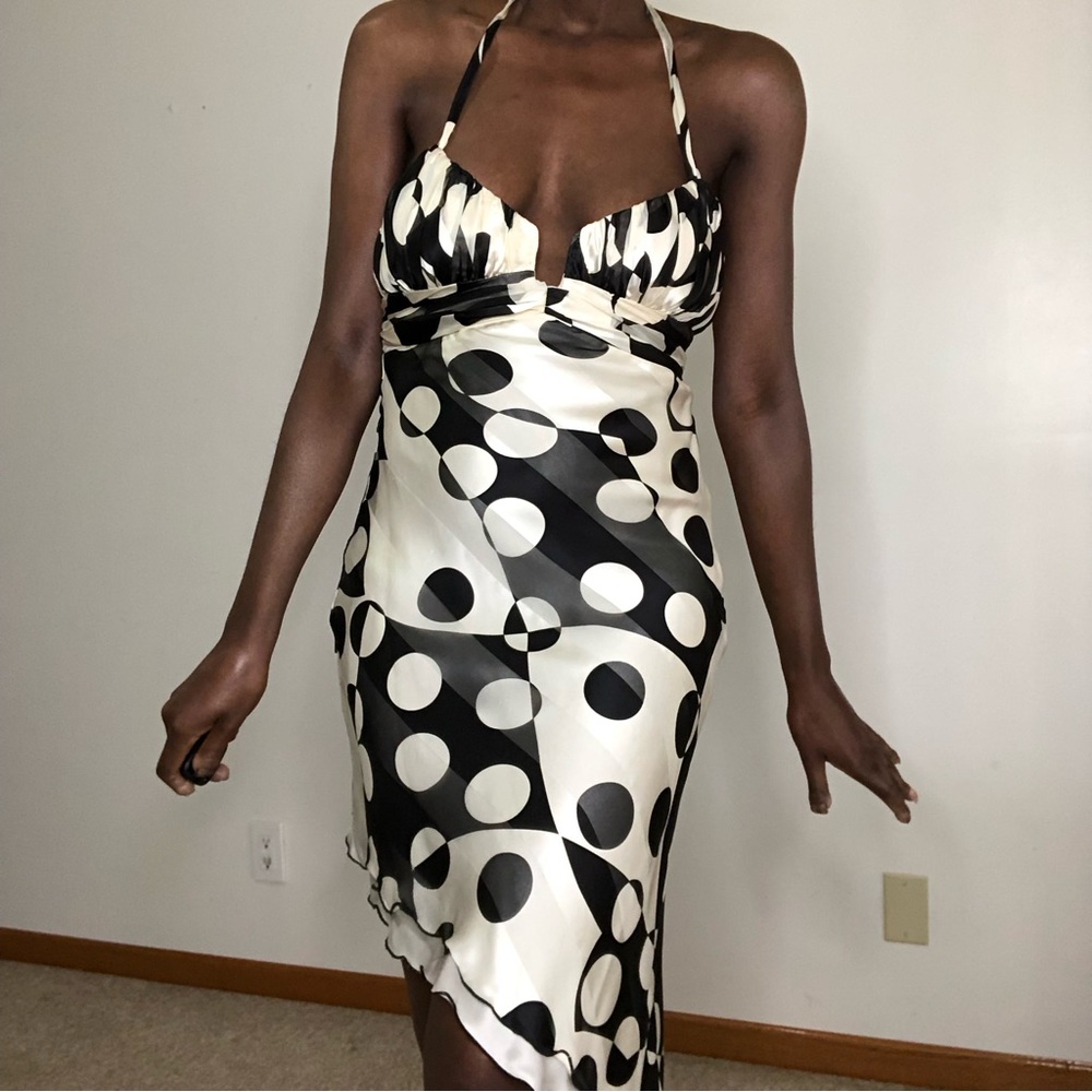 Ginger & Java | Silk Optical Dots Asymmetric Halt… - image 2